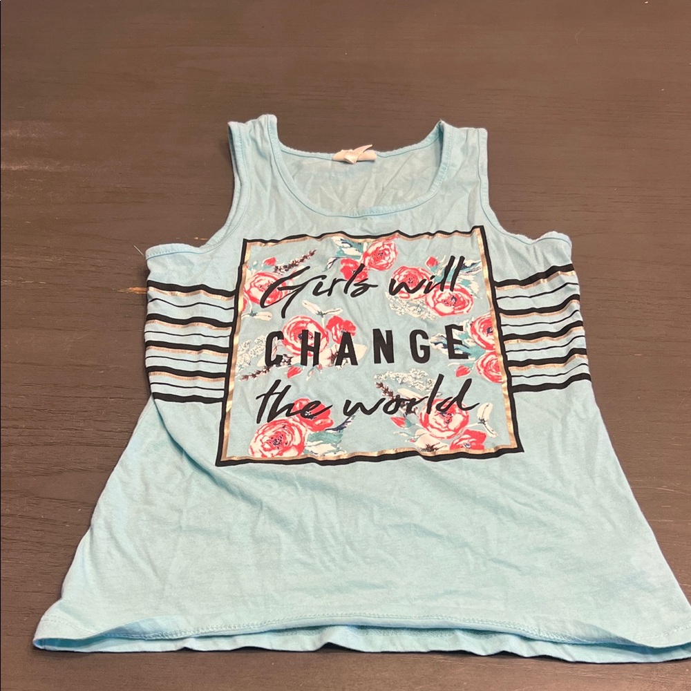 Self Esteem Light Blue Graphic Tank Top